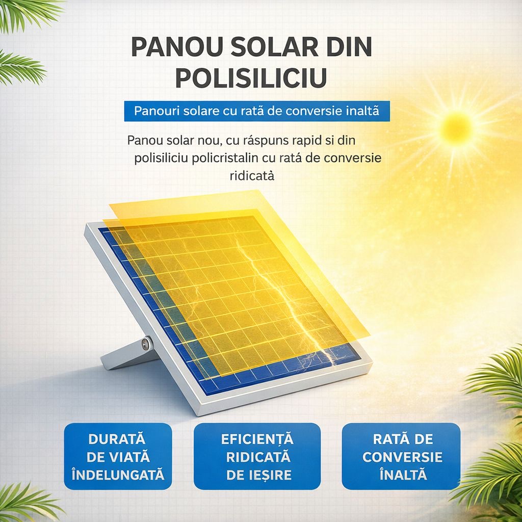 Proiector 100W cu Panou Solar Jortan