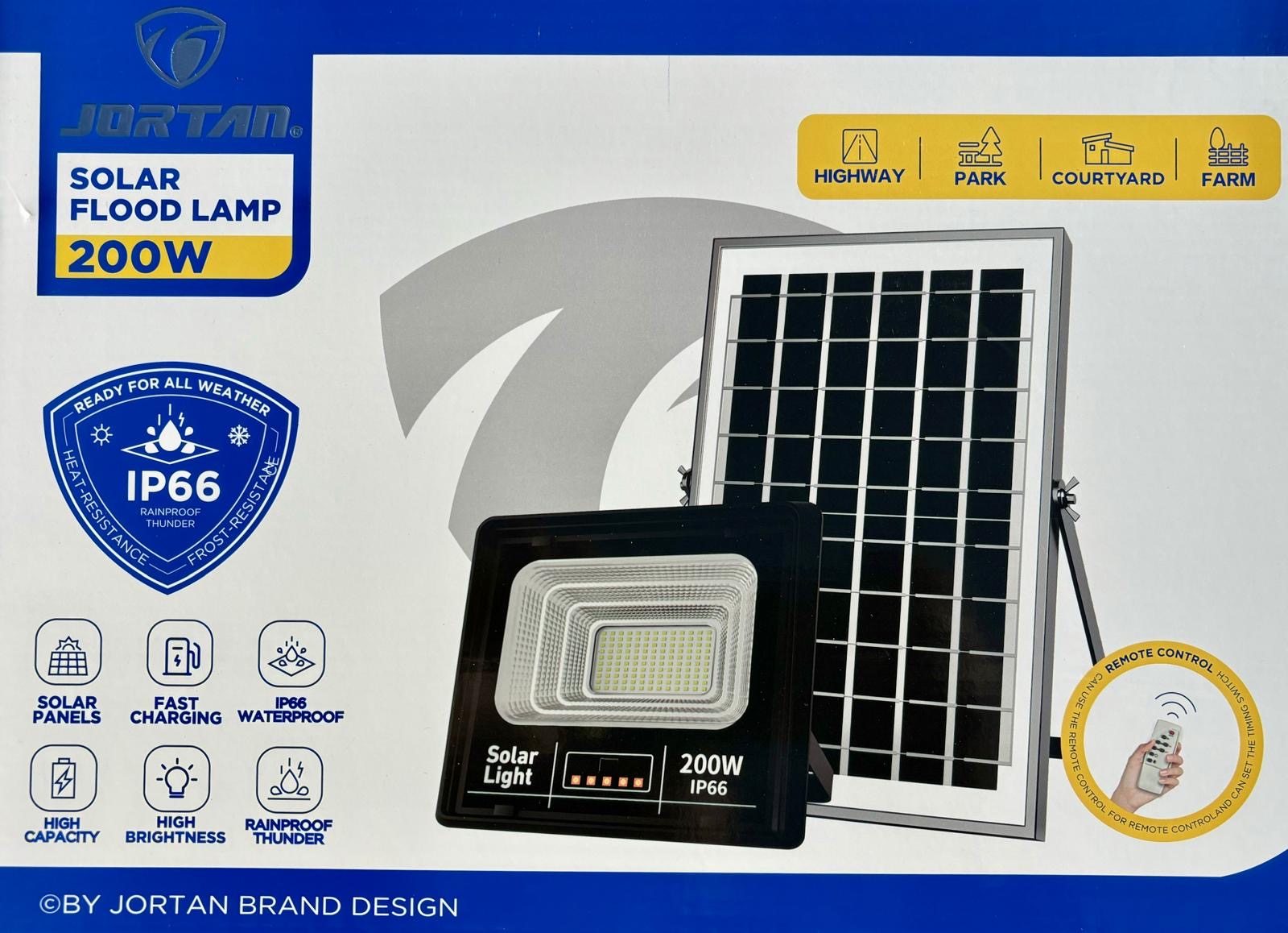 Proiector 200W cu Panou Solar Jortan