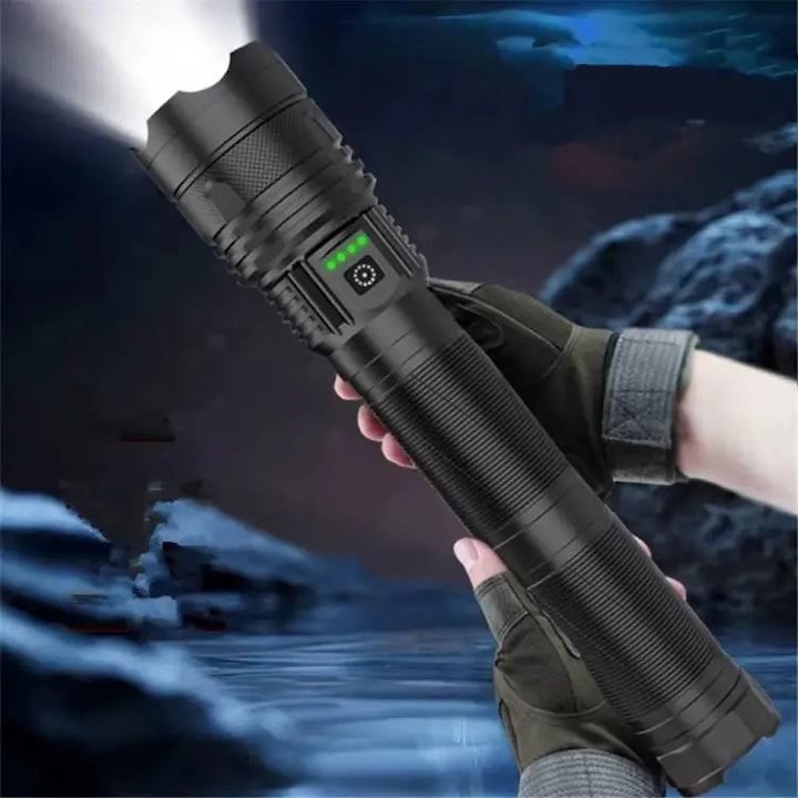 Lanternă metalică profesională cu rază de acțiune 3000m si acumulator 30.000mAh COBA CB-X119