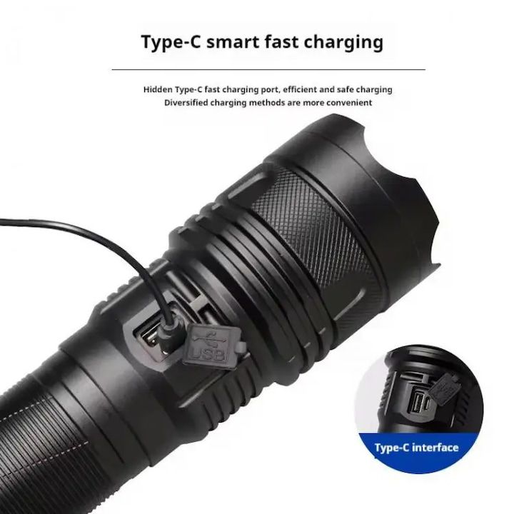 Lanternă metalică profesională cu rază de acțiune 3000m si acumulator 30.000mAh COBA CB-X119