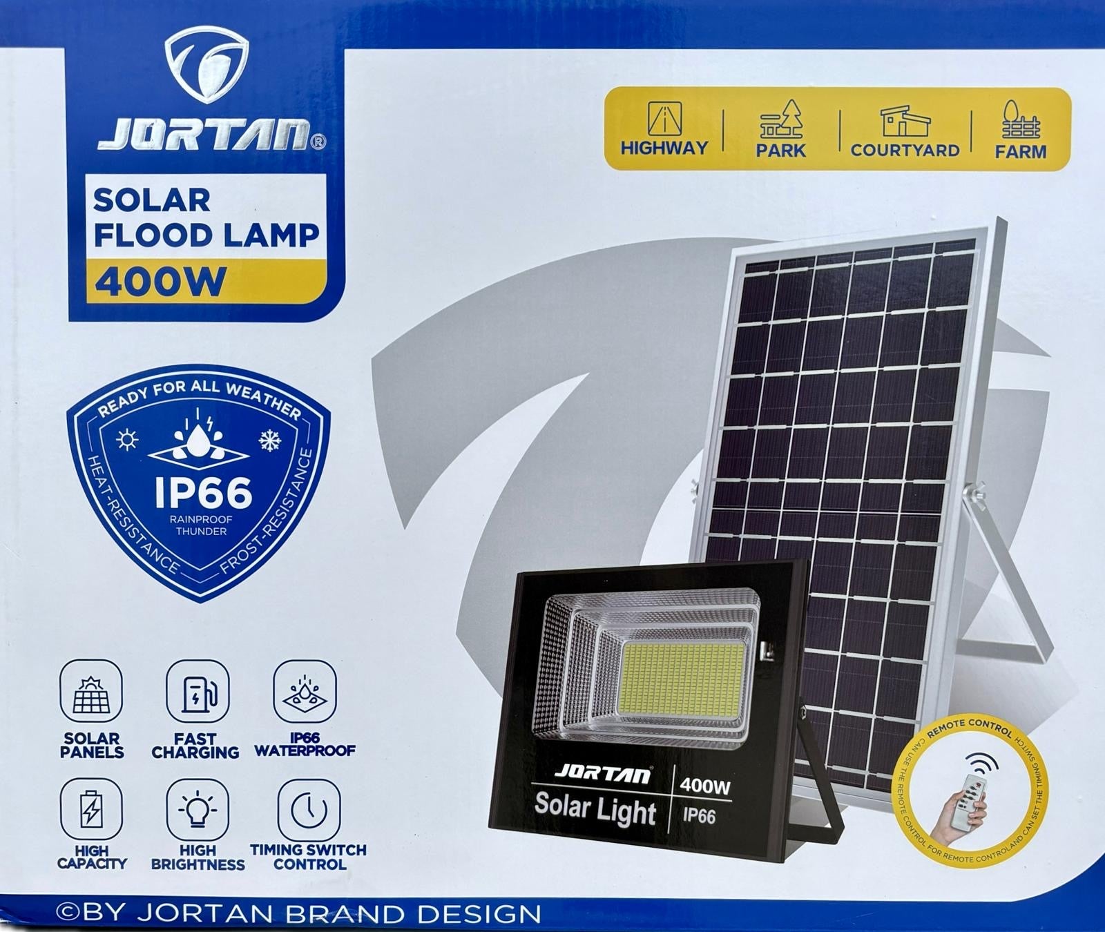 Proiector 400W cu Panou Solar Jortan