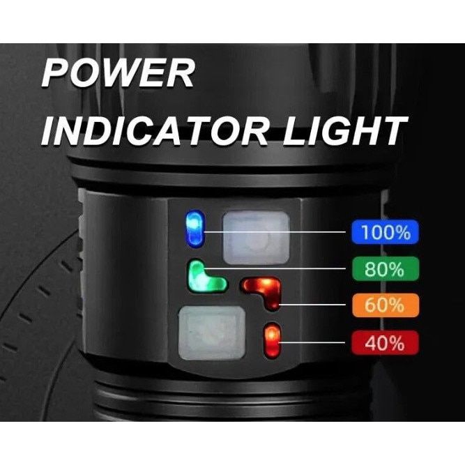 Lanternă metalică profesională cu rază de acțiune 3000m si acumulator 40.000mAh COBA CB-W518