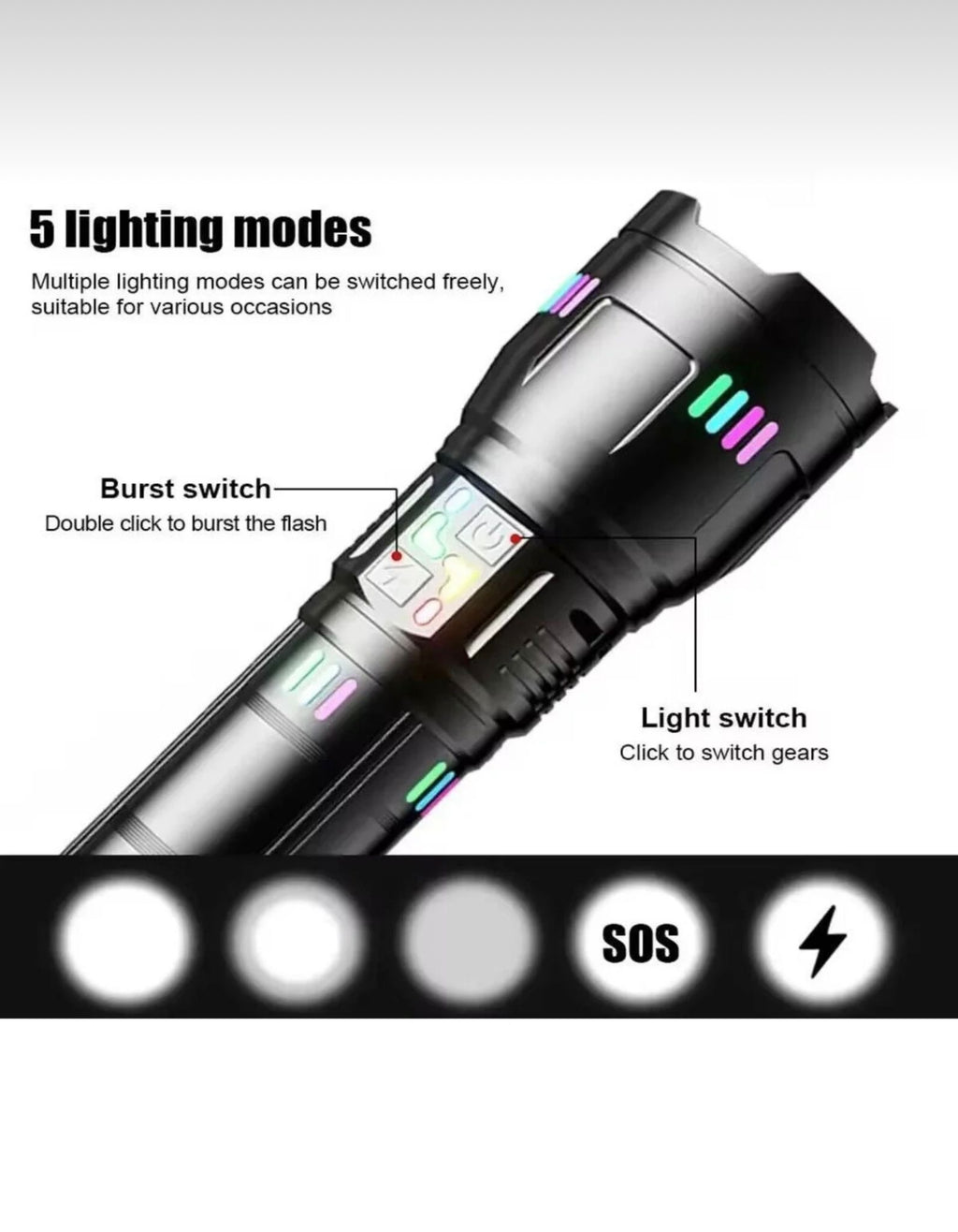 Lanternă metalică profesională cu rază de acțiune 3000m si acumulator 40.000mAh COBA CB-W518