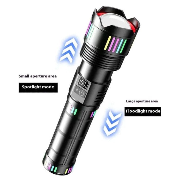 Lanternă metalică profesională cu rază de acțiune 3000m si acumulator 40.000mAh COBA CB-802