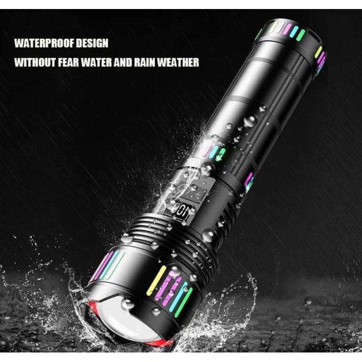 Lanternă metalică profesională cu rază de acțiune 3000m si acumulator 40.000mAh COBA CB-802
