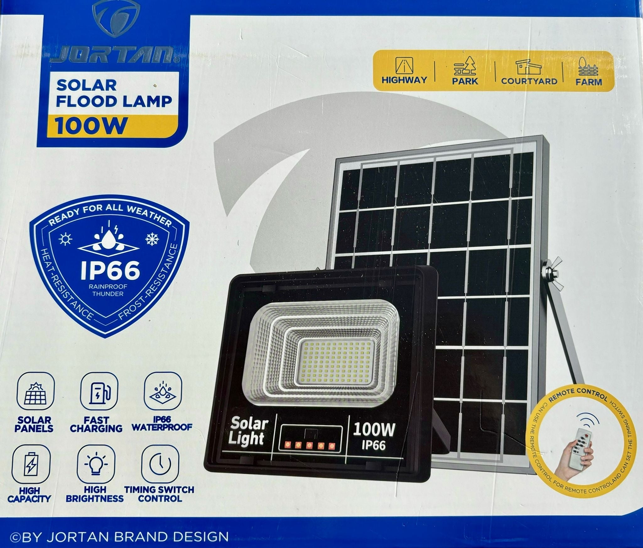 Proiector 100W cu Panou Solar Jortan