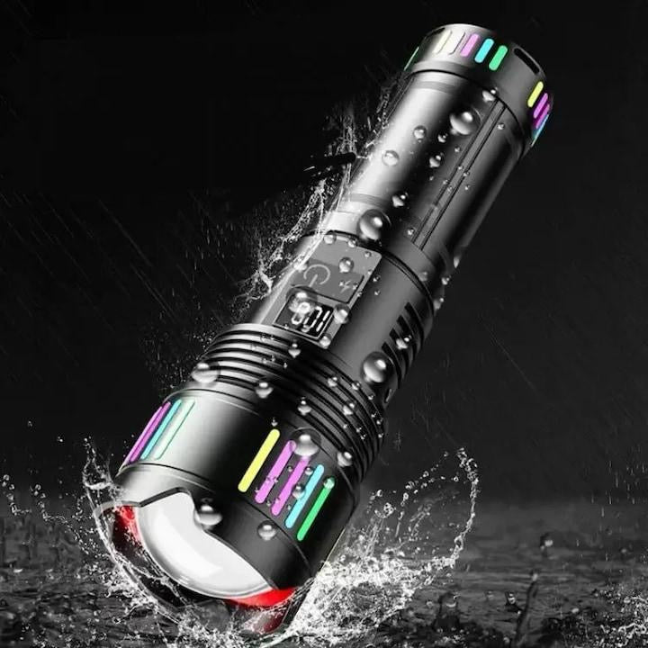 Lanternă metalică profesională cu rază de acțiune 3000m si acumulator 35.200mAh COBA CB-802-1