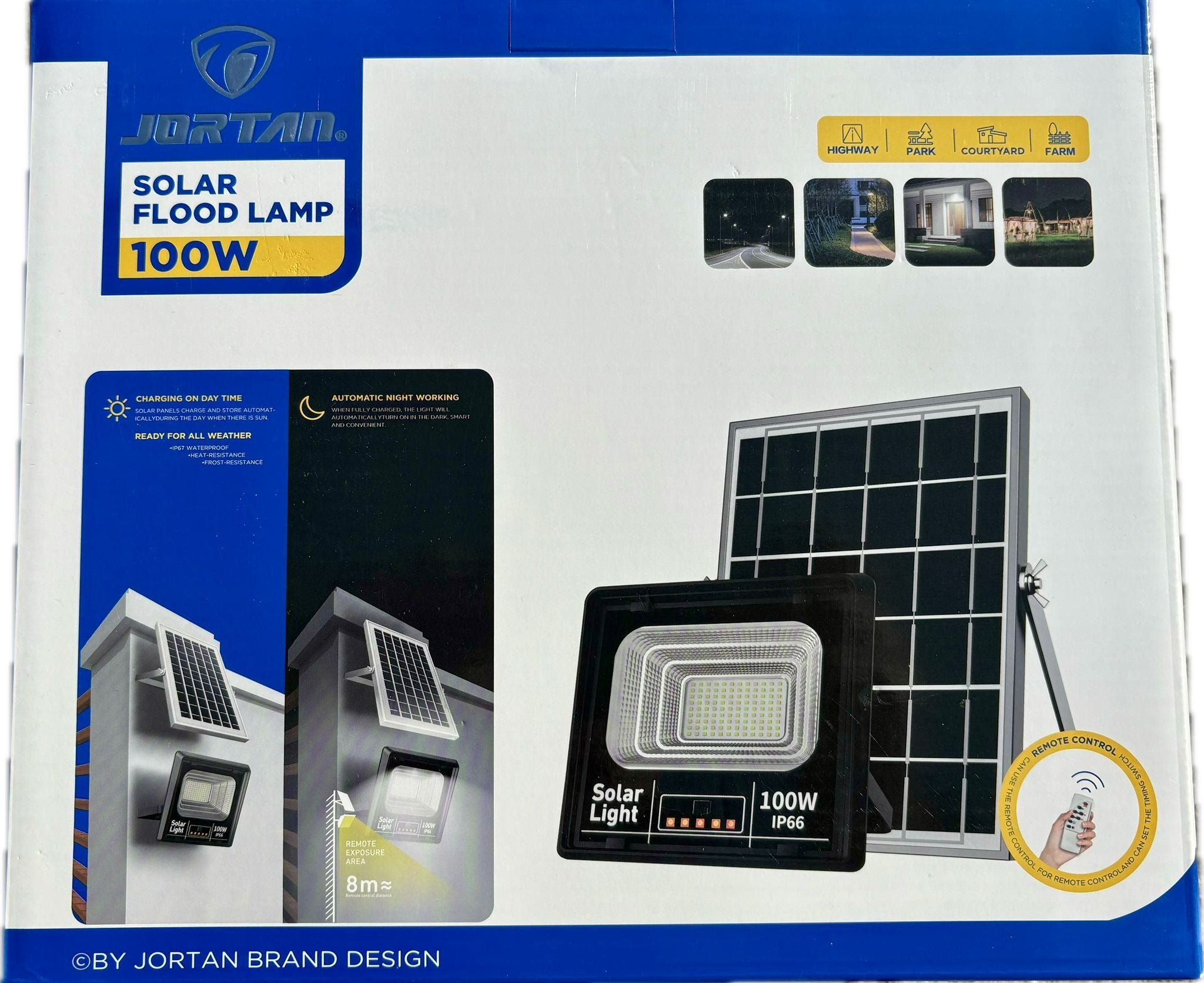 Proiector 100W cu Panou Solar Jortan