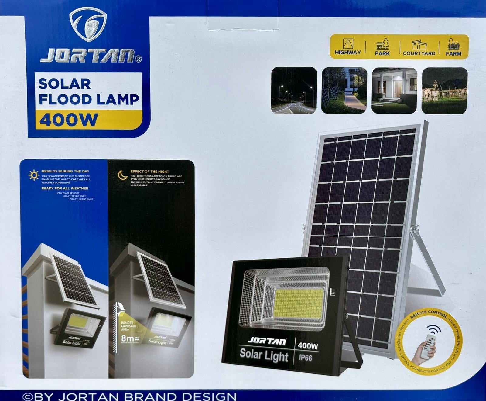 Proiector 400W cu Panou Solar Jortan