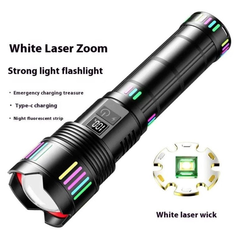Lanternă metalică profesională cu rază de acțiune 3000m si acumulator 40.000mAh COBA CB-802
