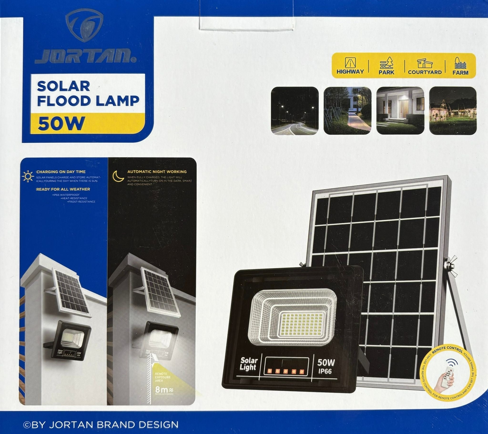 Proiector 50W cu Panou Solar Jortan